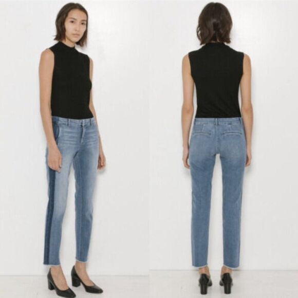 Vince Sunset Boulevard Tuxedo Stripe Skinny Denim Jeans Size 26 - Picture 1 of 8